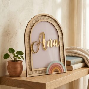 Quadro de Palhinha Personalizado com Arco-íris