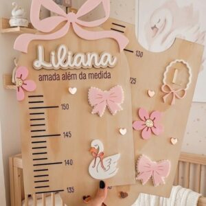 Régua de Crescimento Personalizada Tema Laços