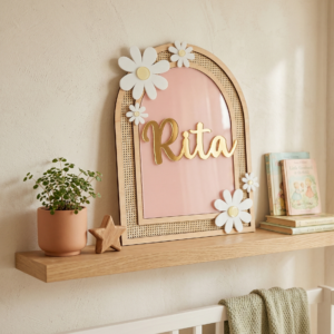 Quadro de Palhinha Personalizado com Flores