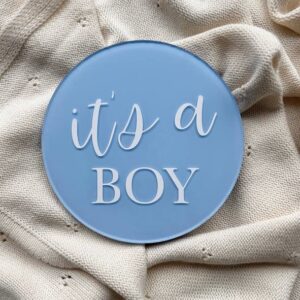 Placa em Acrílico Redonda com Sexo do Bebé