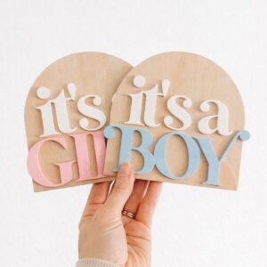 Placa em Madeira com o Sexo do Bebé