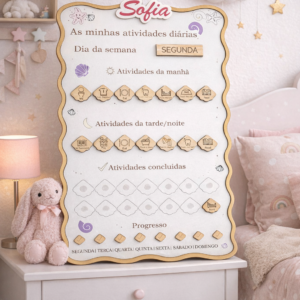 Quadro de Rotina Infantil Personalizado - Tema Mar